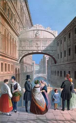 The Bridge of Sighs, Venice, engraved by Brizeghel